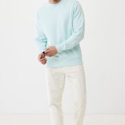 Nachhaltiger Unisex-Rundhalspullover „Pure Comfort“: Branding zum Einkuscheln