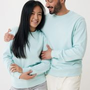 Nachhaltiger Unisex-Rundhalspullover „Pure Comfort“: Branding zum Einkuscheln
