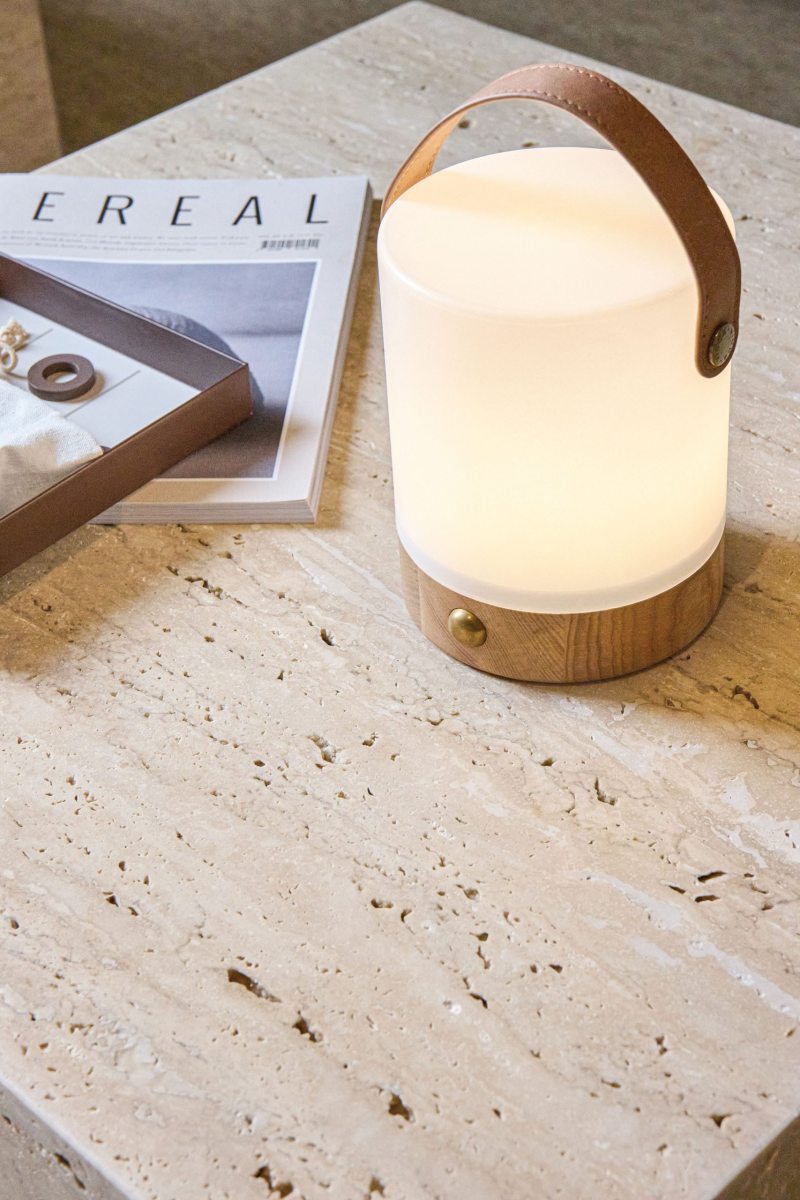 Design-Holzlaterne mit LED