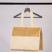 Kühltasche Natur: Premium-Mix aus Baumwolle & laminierter Jute