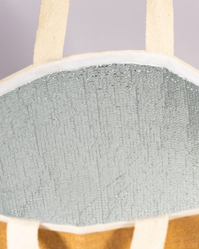 Kühltasche Natur: Premium-Mix aus Baumwolle & laminierter Jute