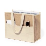 Kühltasche Natur: Premium-Mix aus Baumwolle & laminierter Jute