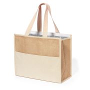 Kühltasche Natur: Premium-Mix aus Baumwolle & laminierter Jute