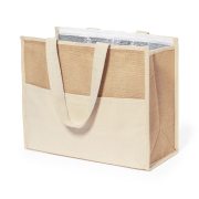 Kühltasche Natur: Premium-Mix aus Baumwolle & laminierter Jute
