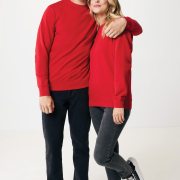 Nachhaltiger Unisex-Rundhalspullover „Pure Comfort“: Branding zum Einkuscheln