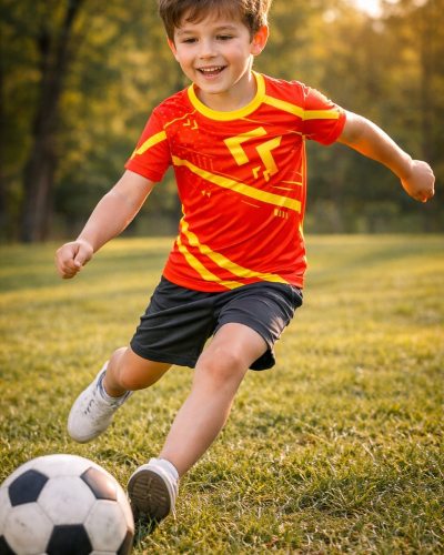 Young Star: Kids Action-Sportshirt – Kinder Sportshirt vollflächig bedrucken