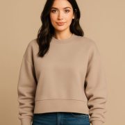 Cropped Schwerer Damen Oversize Sweater