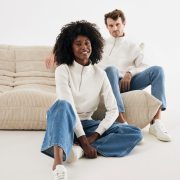 Nachhaltiger Quarter-Zip Sweater: Bio- & Recycling-Baumwolle (340g)