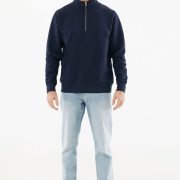 Nachhaltiger Quarter-Zip Sweater: Bio- & Recycling-Baumwolle (340g)