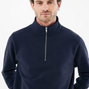 Nachhaltiger Quarter-Zip Sweater: Bio- & Recycling-Baumwolle (340g)