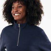 Nachhaltiger Quarter-Zip Sweater: Bio- & Recycling-Baumwolle (340g)