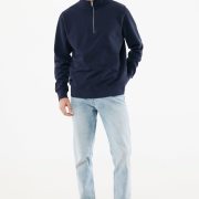 Nachhaltiger Quarter-Zip Sweater: Bio- & Recycling-Baumwolle (340g)