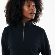 Nachhaltiger Quarter-Zip Sweater: Bio- & Recycling-Baumwolle (340g)