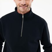 Nachhaltiger Quarter-Zip Sweater: Bio- & Recycling-Baumwolle (340g)
