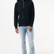 Nachhaltiger Quarter-Zip Sweater: Bio- & Recycling-Baumwolle (340g)