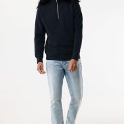 Nachhaltiger Quarter-Zip Sweater: Bio- & Recycling-Baumwolle (340g)