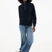Nachhaltiger Quarter-Zip Sweater: Bio- & Recycling-Baumwolle (340g)