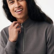 Nachhaltiger Quarter-Zip Sweater: Bio- & Recycling-Baumwolle (340g)