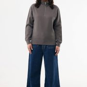 Nachhaltiger Quarter-Zip Sweater: Bio- & Recycling-Baumwolle (340g)