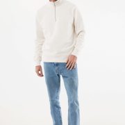 Nachhaltiger Quarter-Zip Sweater: Bio- & Recycling-Baumwolle (340g)