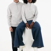 Nachhaltiger Quarter-Zip Sweater: Bio- & Recycling-Baumwolle (340g)