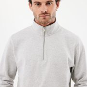 Nachhaltiger Quarter-Zip Sweater: Bio- & Recycling-Baumwolle (340g)