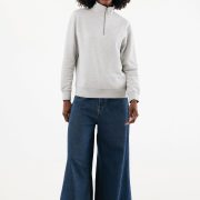 Nachhaltiger Quarter-Zip Sweater: Bio- & Recycling-Baumwolle (340g)