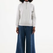 Nachhaltiger Quarter-Zip Sweater: Bio- & Recycling-Baumwolle (340g)