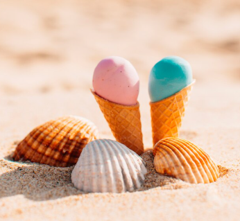 Sommer Eis und Muscheln