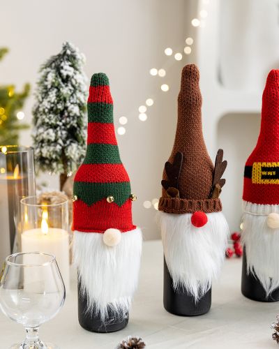 Weinflaschenmütze Cover – Weihnachtliche Geschenkidee