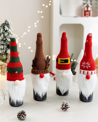Weinflaschenmütze Cover – Weihnachtliche Geschenkidee